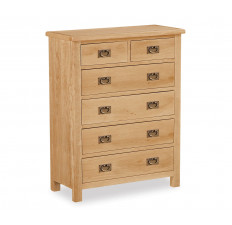 Bergerac Petite Oak 2 + 4 drawer chest-0
