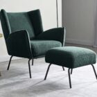 Zane accent chair with free footstool
