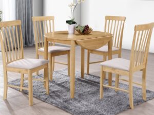 Cologne round drop- leaf table and 4 chairs