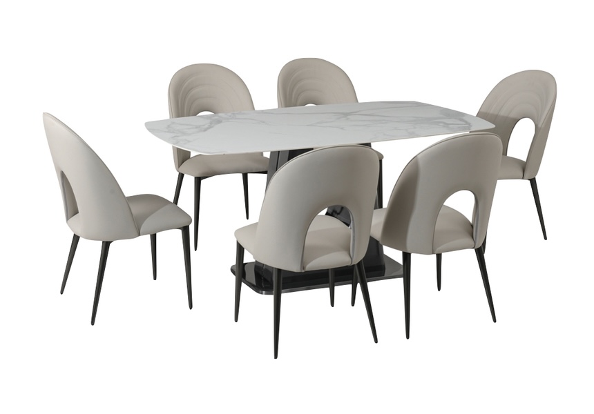 Screenshot Solano sintered stone 160cm fixed dining table and 6 chairs