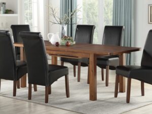 Andorra acacia 120cm  extending dining table a 4 chairs