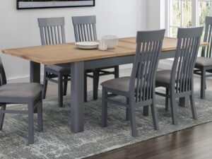Treviso midnight blue extending dining table and 6 chairs