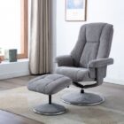 Denver fabric swivel chair with free stool