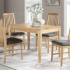 Dunmore oak 120cm fixed dining table