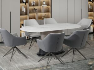 Portofino sintered stone 180cm fixed dining table and 6 chairs