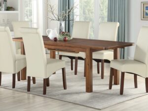 Andorra acacia 165cm extending dining table and 6 chairs