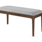 Orlando walnut oak dining table and 2 chairs, 2 carver chairs and a bench