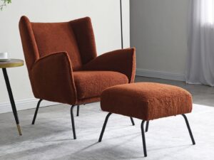 Zane accent chair with free footstool