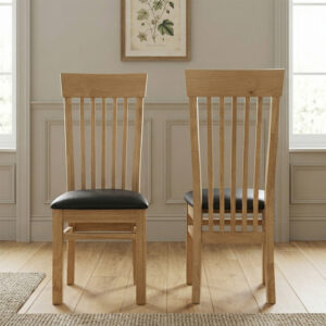 Treviso oak dining chairs x 2
