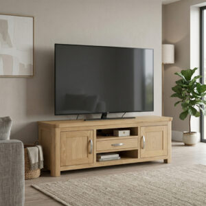 Treviso Oak wide TV unit