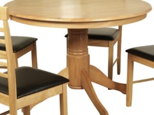 Hanover light round dining table with pedestal