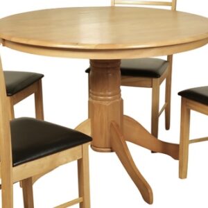 Hanover light round dining table with pedestal