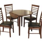 Hanover dark round drop - leaf dining table and 2 chairs Hanover dark round drop - leaf dining table and 2 chairs