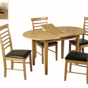 Hanover light oval butterfly extension dining table and 4 chairs