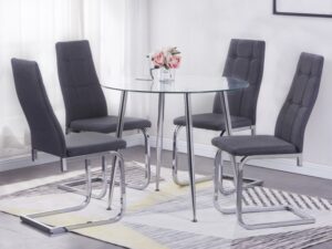 Nova round dining table and 4 chairs