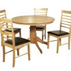 Hanover light round dining table and 4 chairs with pedestal Hanover light round dining table and 4 chairs with pedestal