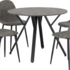 Athens round dining table and four chairs