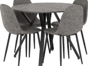 Athens round dining table and four chairs