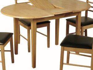 Hanover light oval butterfly extension dining table
