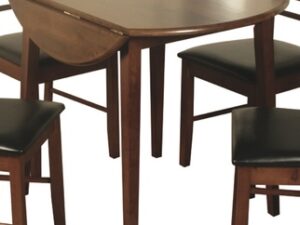 Hanover dark round drop - leaf dining table
