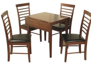 Hanover dark square drop - leaf dining table and 2 chairs