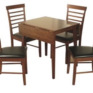 Hanover dark square drop - leaf dining table and 2 chairs