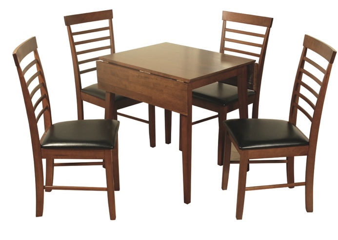 Screenshot Hanover dark square drop - leaf dining table and 2 chairs