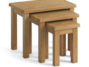 Burford oak nest of 3 tables