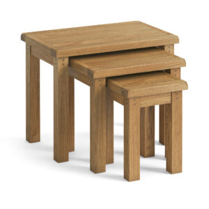 Burford oak nest of 3 tables