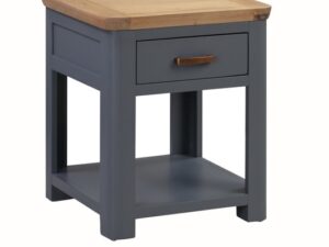 Treviso midnight blue lamp table with drawer