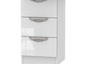 Camden gloss 3 drawer bedside