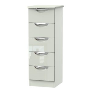 Camden gloss 5 drawer bedside