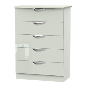 Camden gloss 5 drawer chest