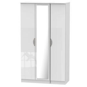 Camden gloss tall 3 door mirrored robe