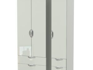 Camden gloss tall 3 door 4 drawer robe