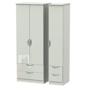 Camden gloss tall 3 door 4 drawer robe