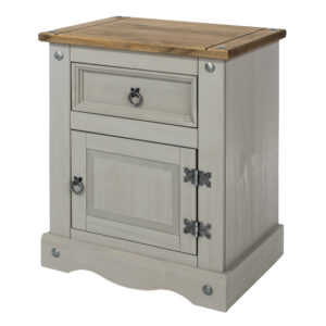 Corona Greywash 1 drawer bedside