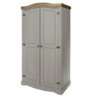Corona greywash 2 door wardrobe