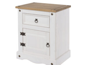 Corona white wash cupboard bedside