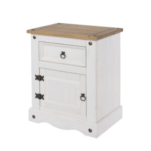 Corona white wash cupboard bedside
