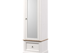 Corona white wash armoire with mirrored door
