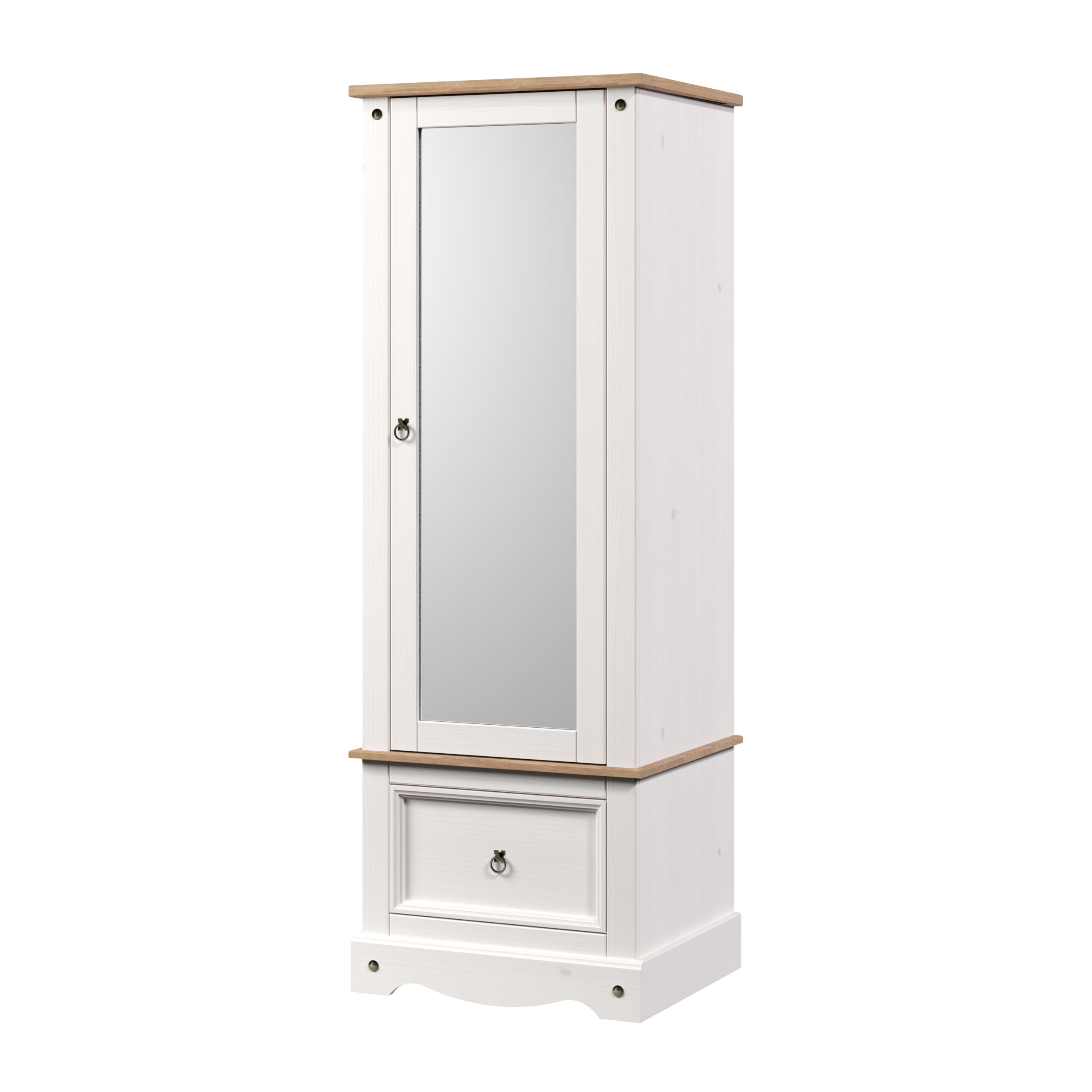 Crw125-scaled-1. Jpg Corona white wash armoire with mirrored door