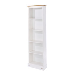 Corona White wash tall narrow bookcase