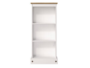 Corona White wash low narrow bookcase