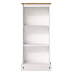 Corona White wash low narrow bookcase