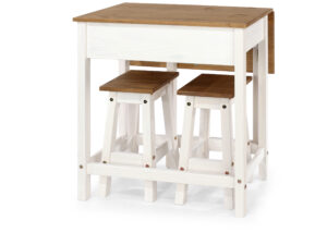 Corona White wash breakfast drop leaf table set