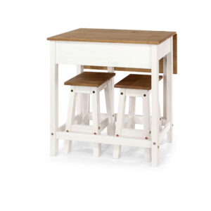 Corona White wash breakfast drop leaf table set