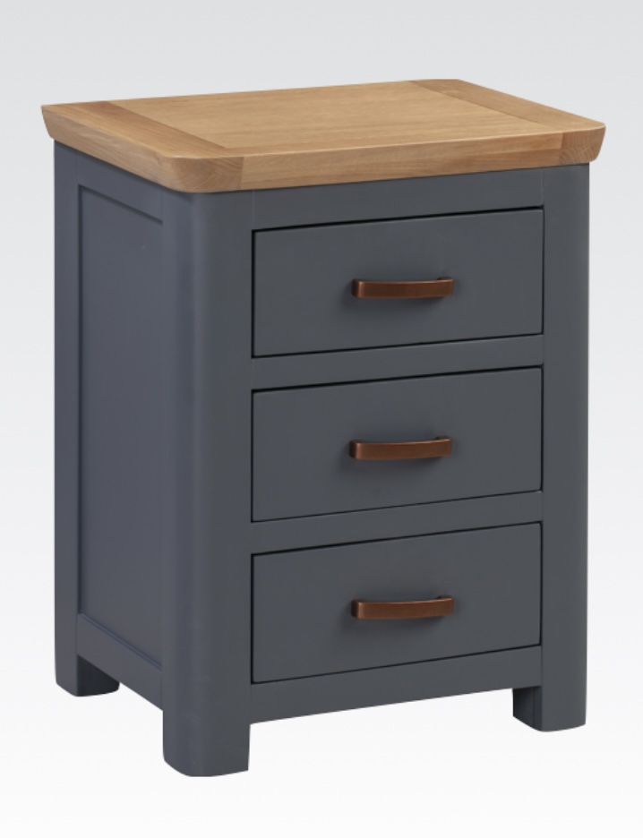 Screenshot Treviso midnight blue 3 drawer bedside