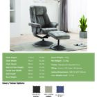 Denver leather swivel chair with free stool Denver leather swivel chair with free stool