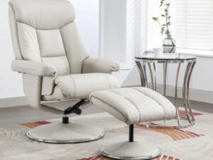Biarritz plush leather recliner with FREE stool